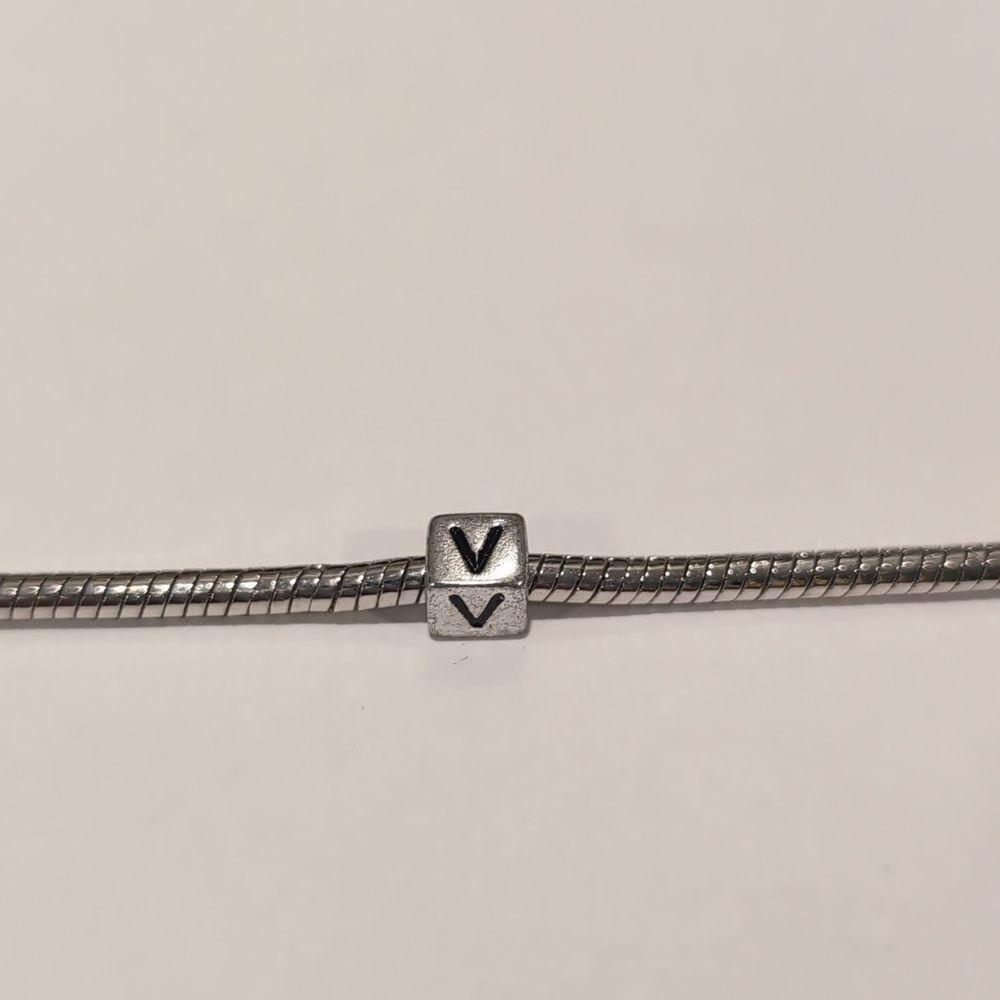 Silver V Spacer Charm for Pandora Style Bracelet‎